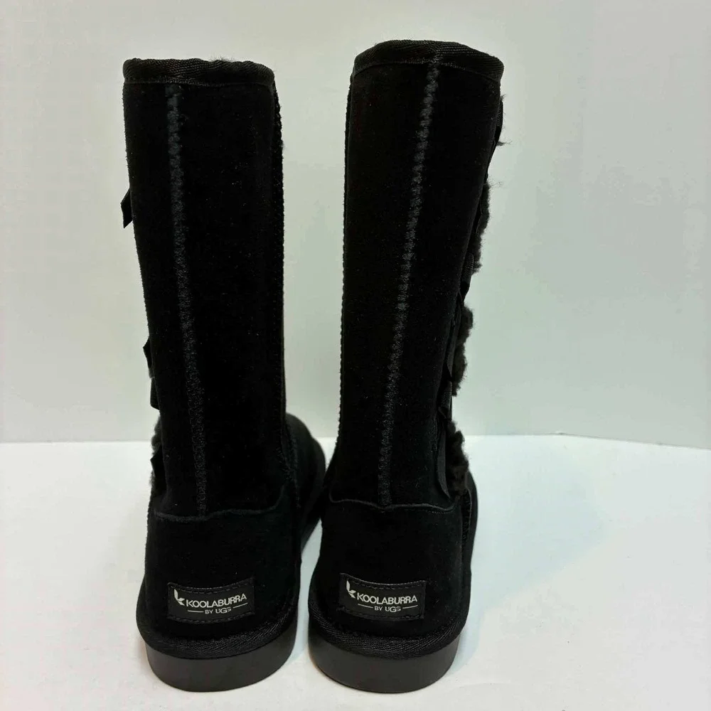 Koolaburra by UGG Victoria Tall Boots Womens 4 Black Suede Bow Detail